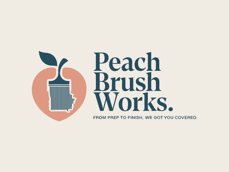 Peach Brush Works logo design by luckyprasetyo
