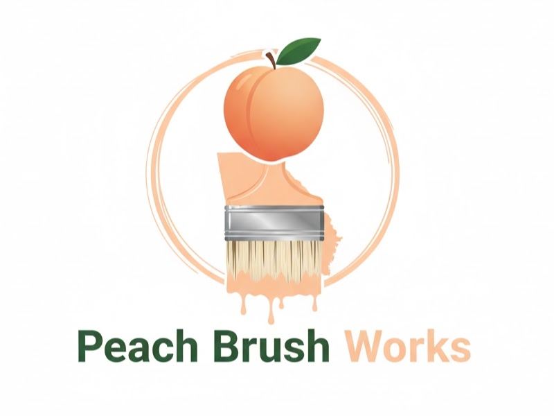 Peach Brush Works logo design by King