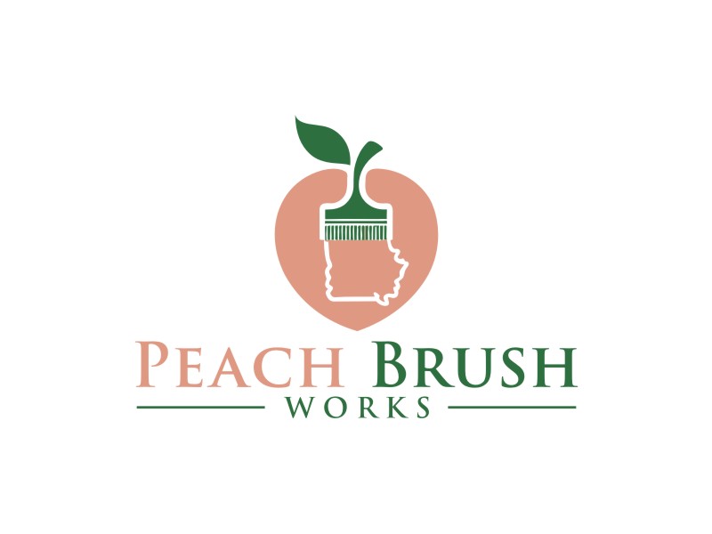 Peach Brush Works logo design by Artomoro