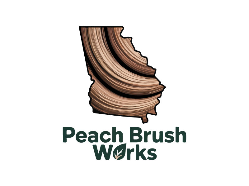Peach Brush Works logo design by Suvendu
