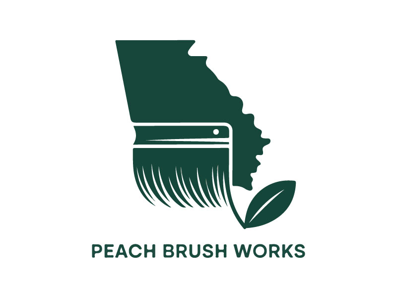 Peach Brush Works logo design by Suvendu