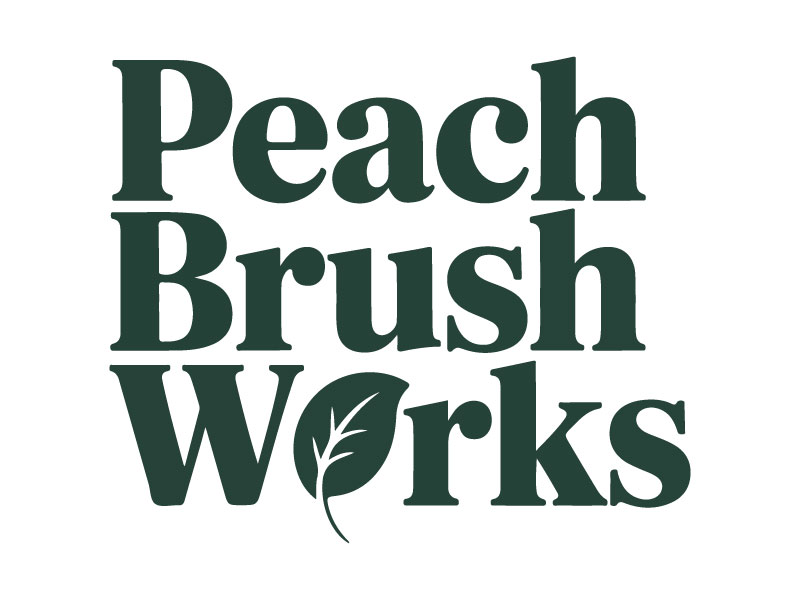 Peach Brush Works logo design by Suvendu