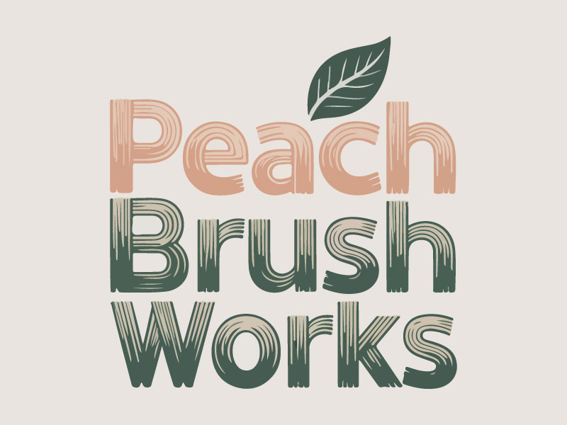 Peach Brush Works logo design by Suvendu