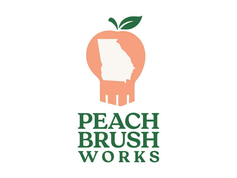 Peach Brush Works logo design by Suvendu