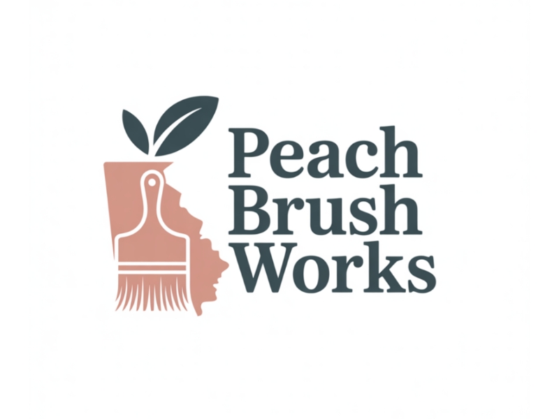 Peach Brush Works logo design by Charii