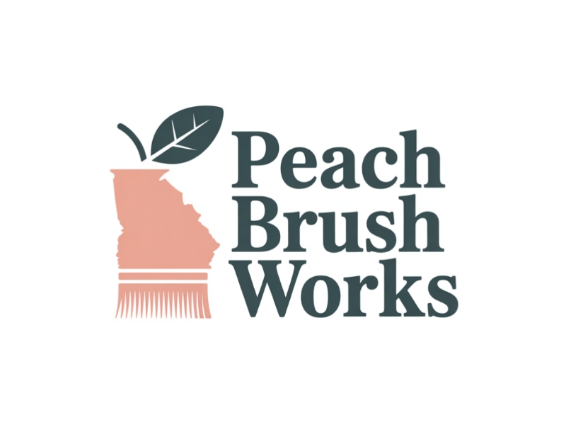 Peach Brush Works logo design by Charii