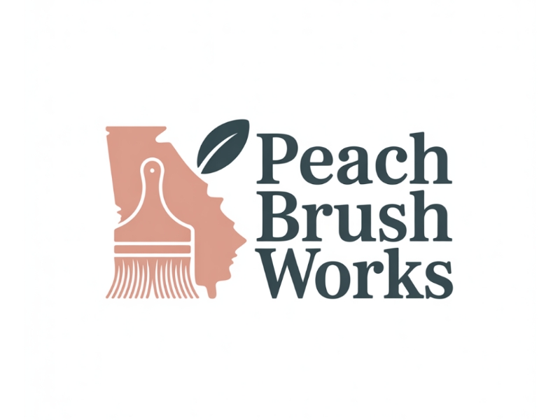 Peach Brush Works logo design by Charii