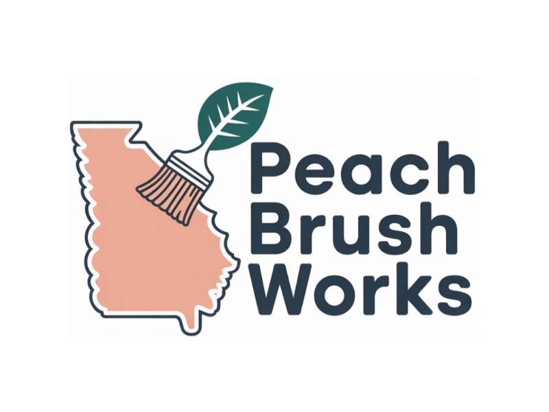 Peach Brush Works logo design by Charii