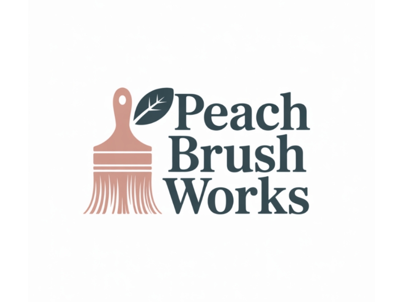 Peach Brush Works logo design by Charii