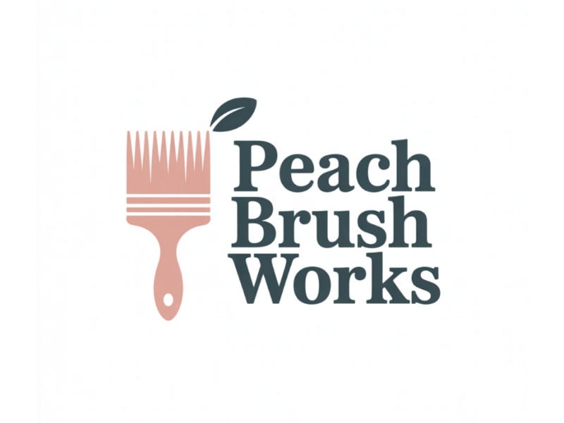 Peach Brush Works logo design by Charii