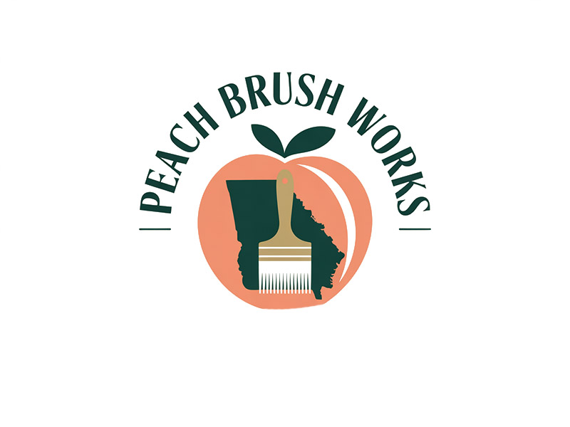 Peach Brush Works logo design by IamSoya