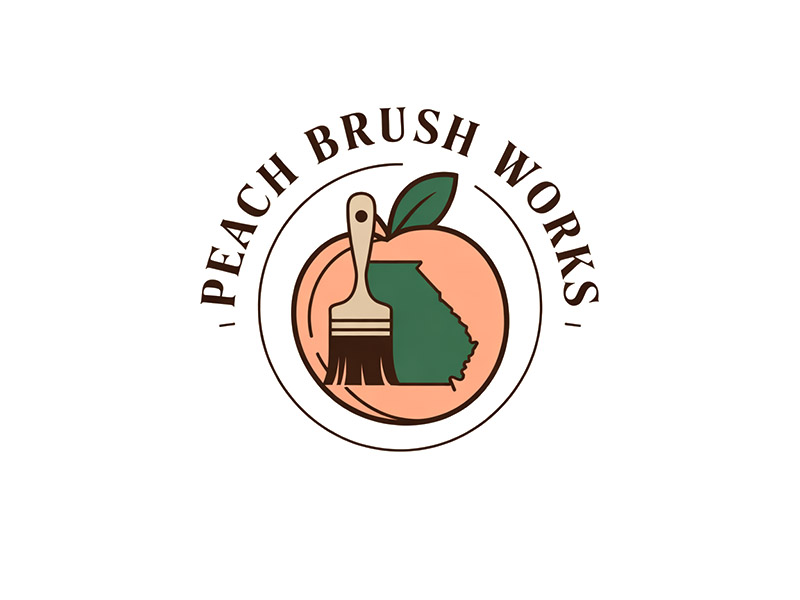 Peach Brush Works logo design by IamSoya