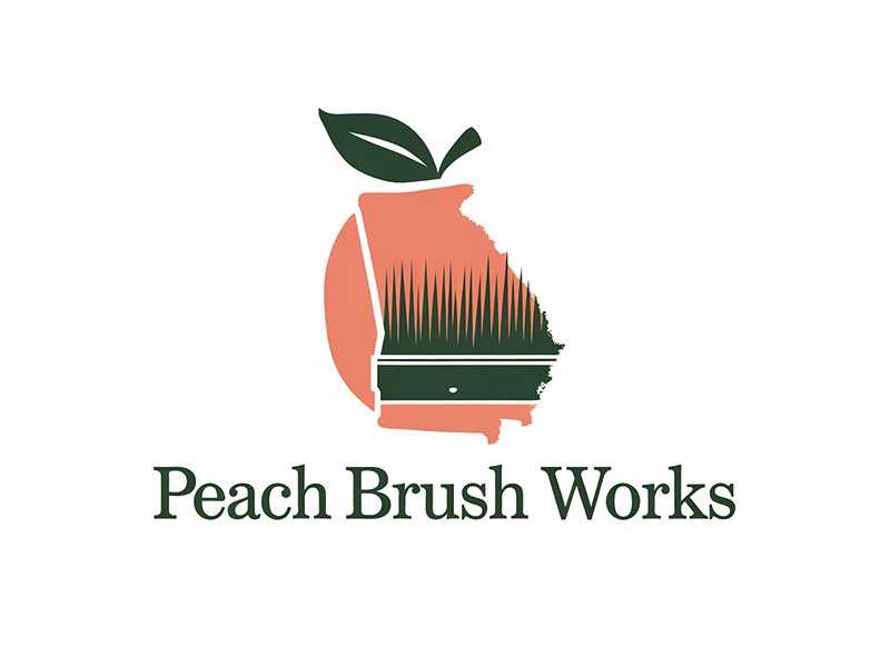 Peach Brush Works logo design by IamSoya