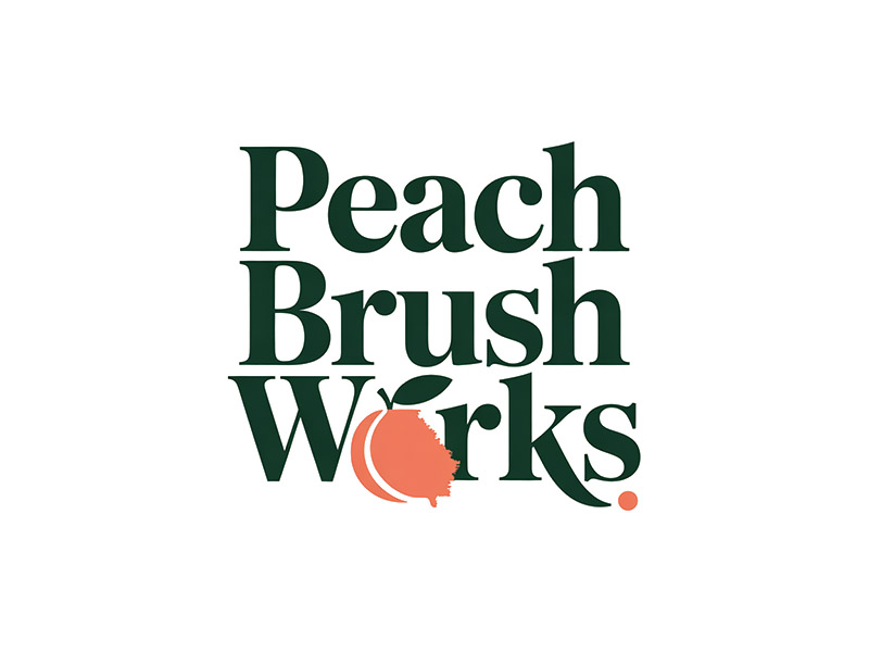 Peach Brush Works logo design by IamSoya