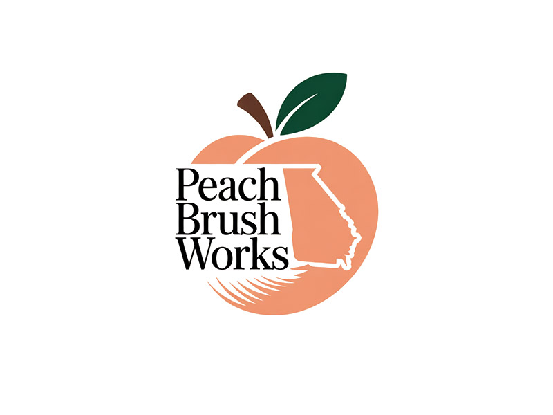 Peach Brush Works logo design by IamSoya