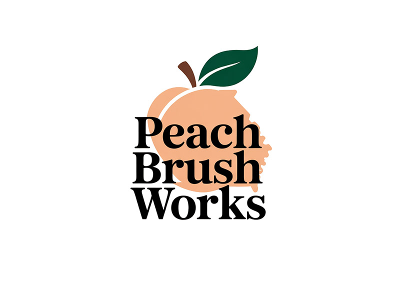 Peach Brush Works logo design by IamSoya