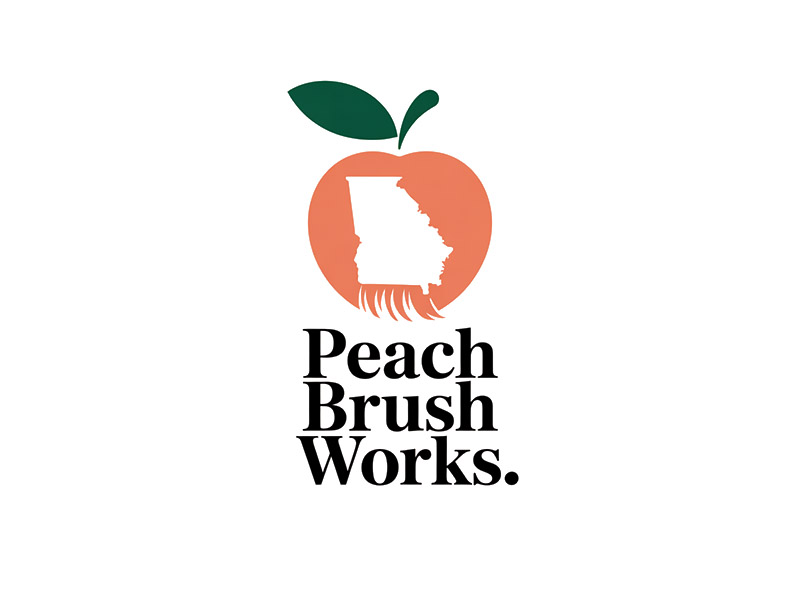 Peach Brush Works logo design by IamSoya
