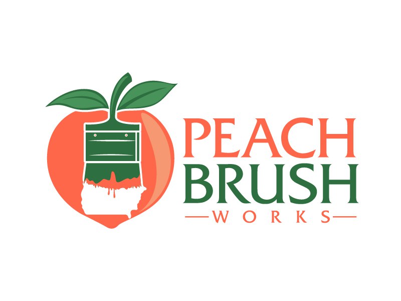 Peach Brush Works logo design by MonkDesign