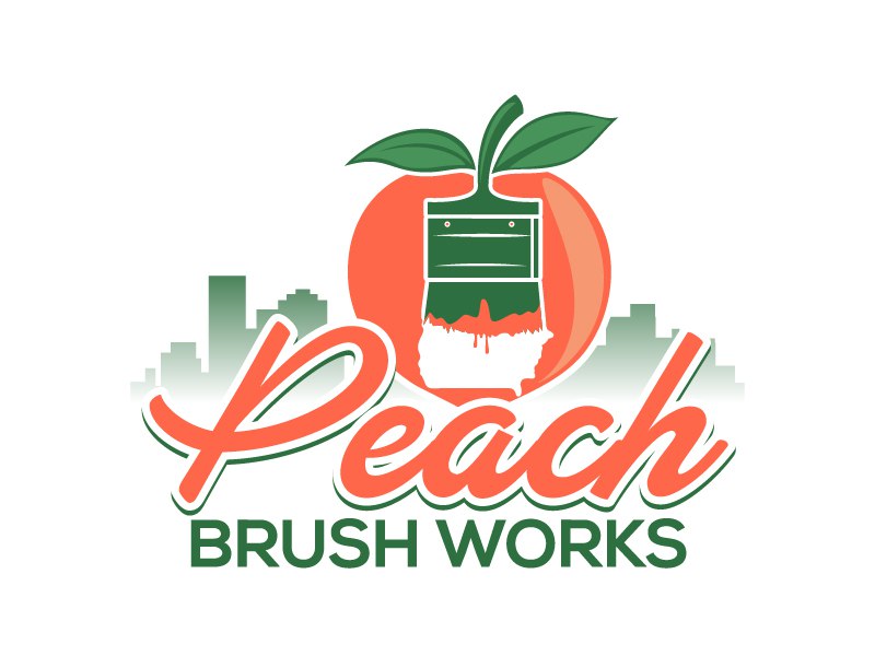 Peach Brush Works logo design by MonkDesign