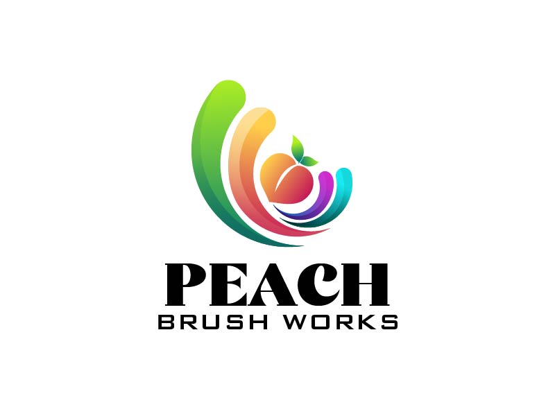 Peach Brush Works logo design by oindrila chakraborty