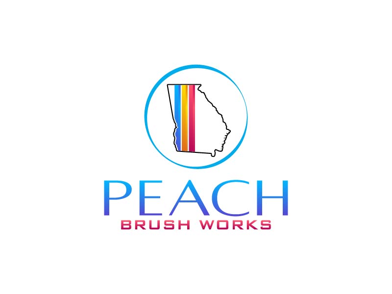 Peach Brush Works logo design by oindrila chakraborty