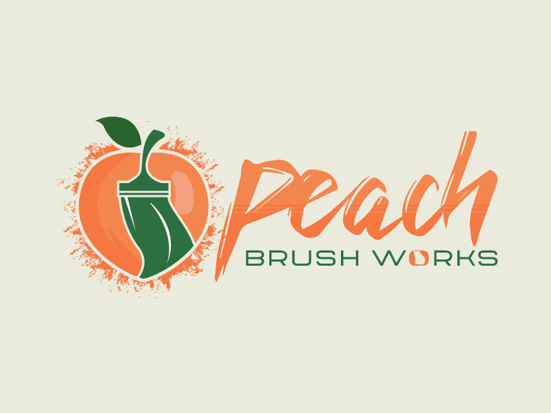 Peach Brush Works logo design by subrata
