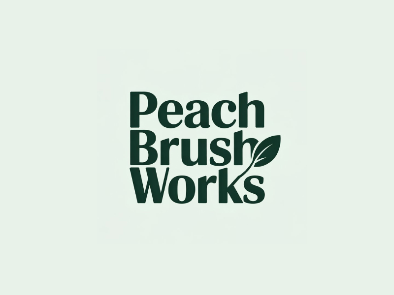 Peach Brush Works logo design by Poki