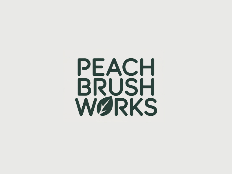 Peach Brush Works logo design by Poki