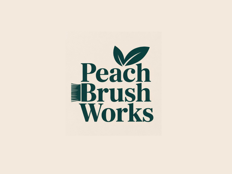Peach Brush Works logo design by Poki