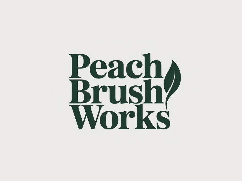Peach Brush Works logo design by Poki