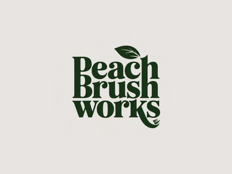 Peach Brush Works logo design by Poki