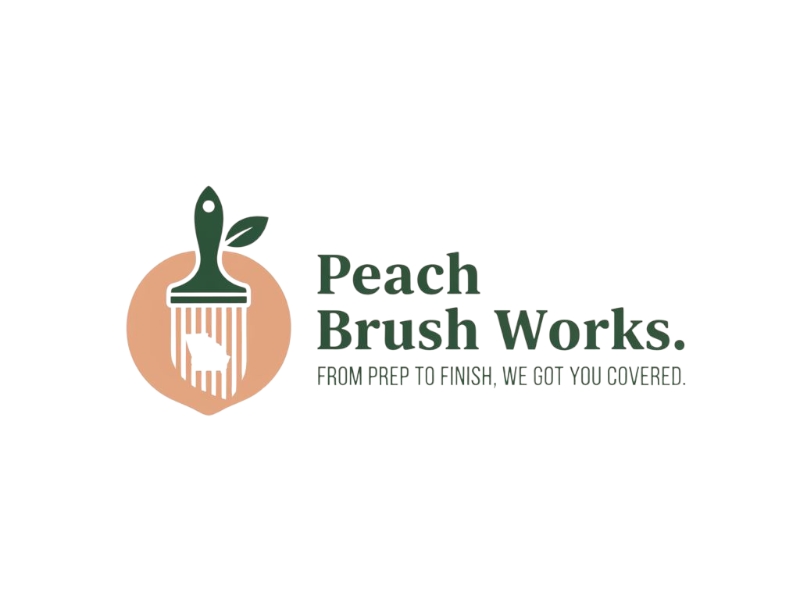 Peach Brush Works logo design by iffikhan