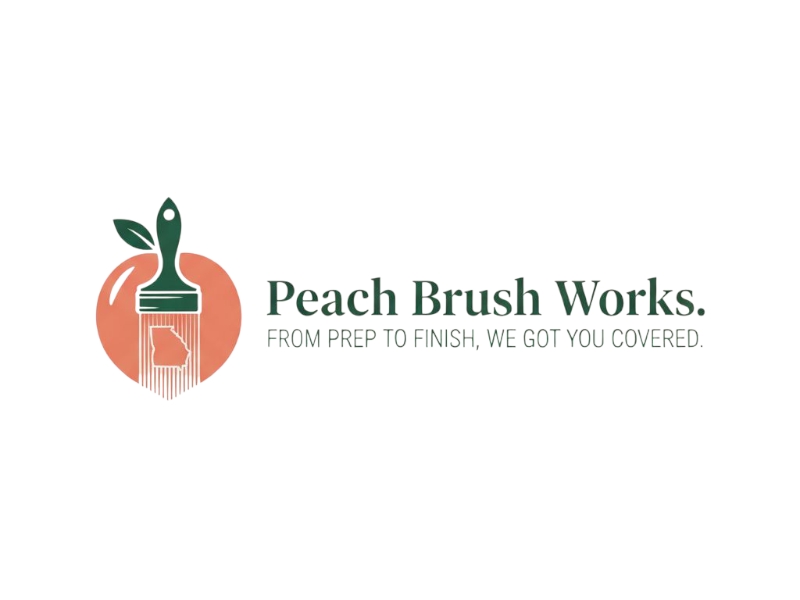Peach Brush Works logo design by iffikhan