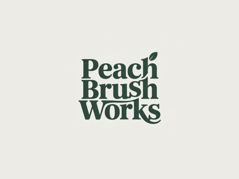 Peach Brush Works logo design by Poki