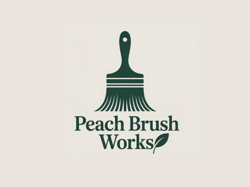 Peach Brush Works logo design by Poki