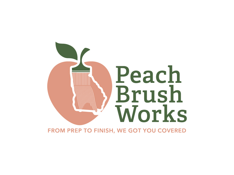 Peach Brush Works logo design by paulwaterfall