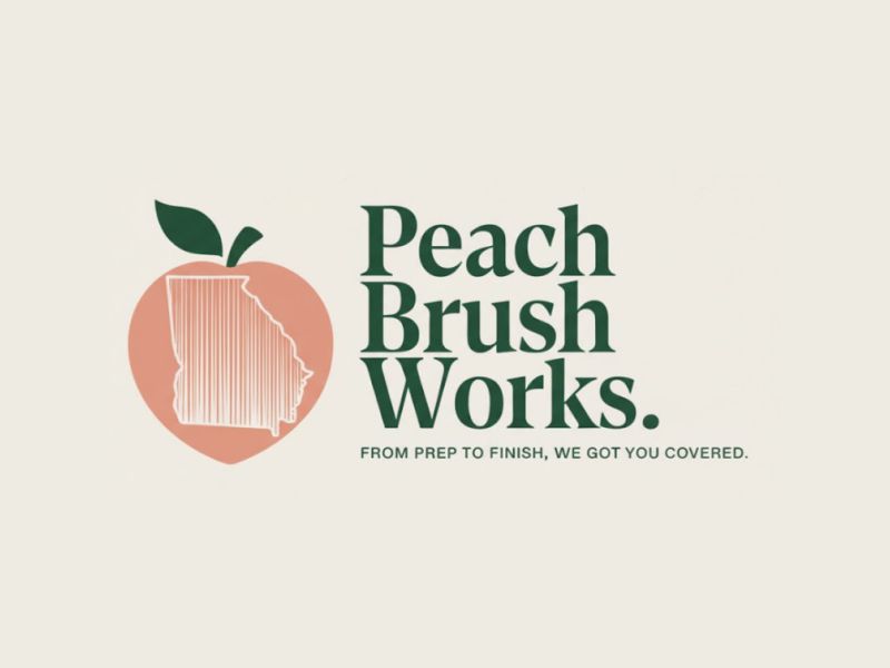 Peach Brush Works logo design by giphone