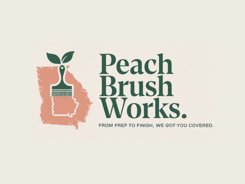 Peach Brush Works logo design by giphone