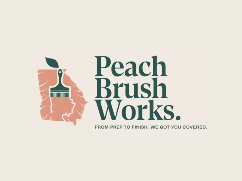 Peach Brush Works logo design by giphone