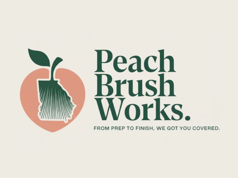 Peach Brush Works logo design by giphone