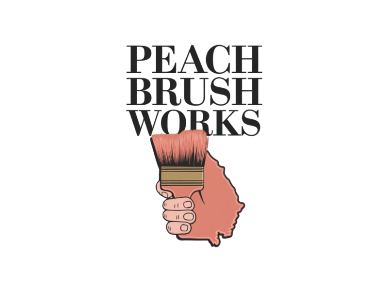 Peach Brush Works logo design by D_king