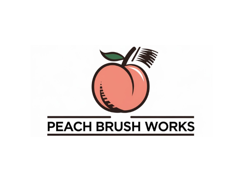 Peach Brush Works logo design by D_king