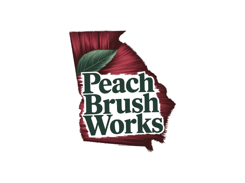 Peach Brush Works logo design by D_king