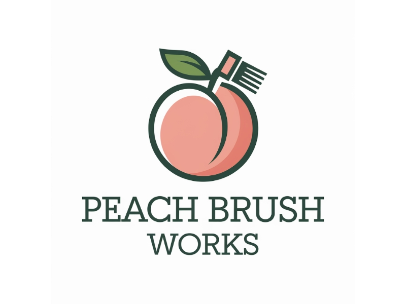 Peach Brush Works logo design by D_king