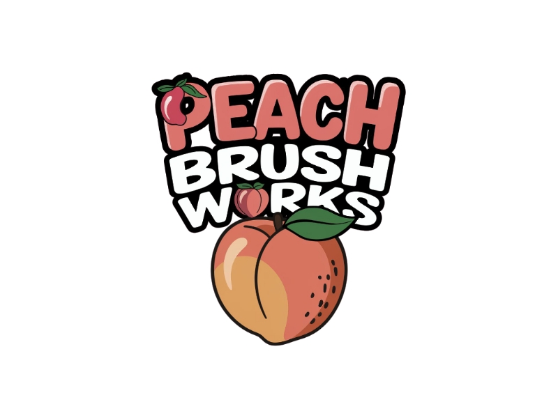 Peach Brush Works logo design by D_king