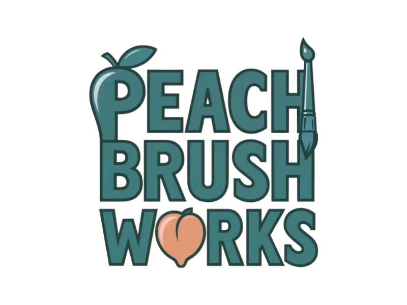 Peach Brush Works logo design by D_king