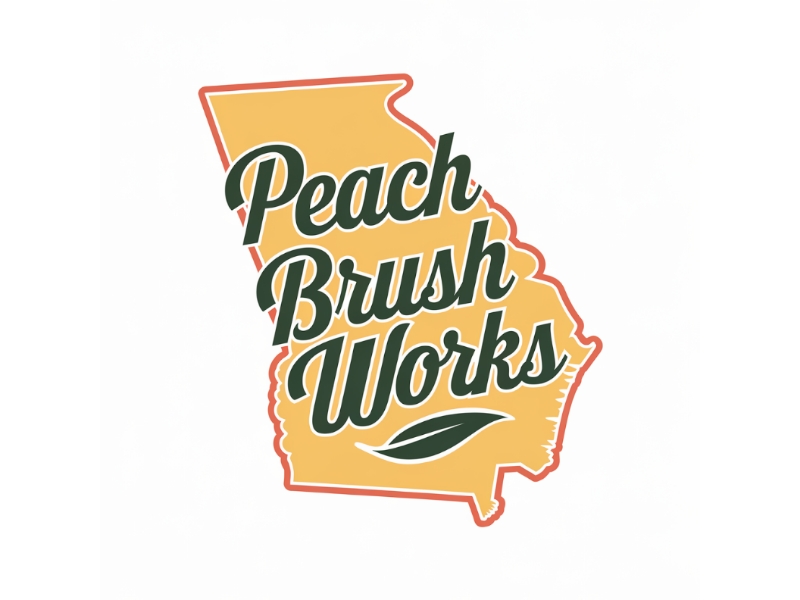 Peach Brush Works logo design by D_king