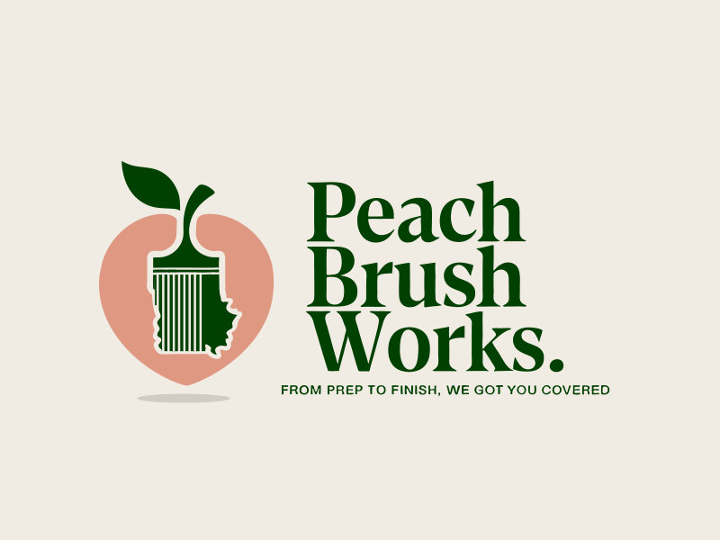 Peach Brush Works logo design by mjmdesigns