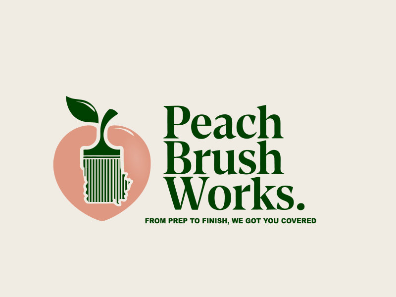 Peach Brush Works logo design by mjmdesigns
