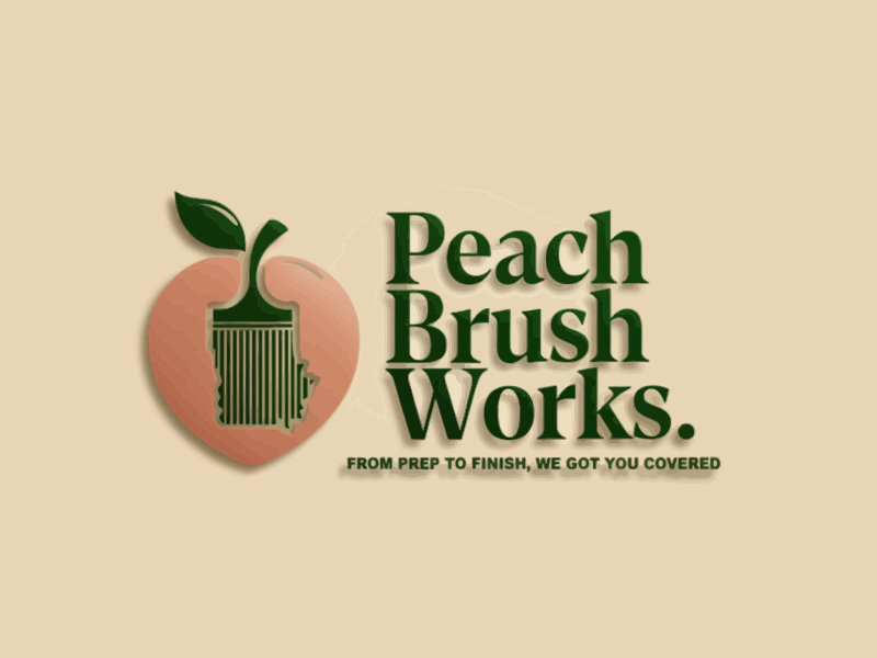Peach Brush Works logo design by mjmdesigns